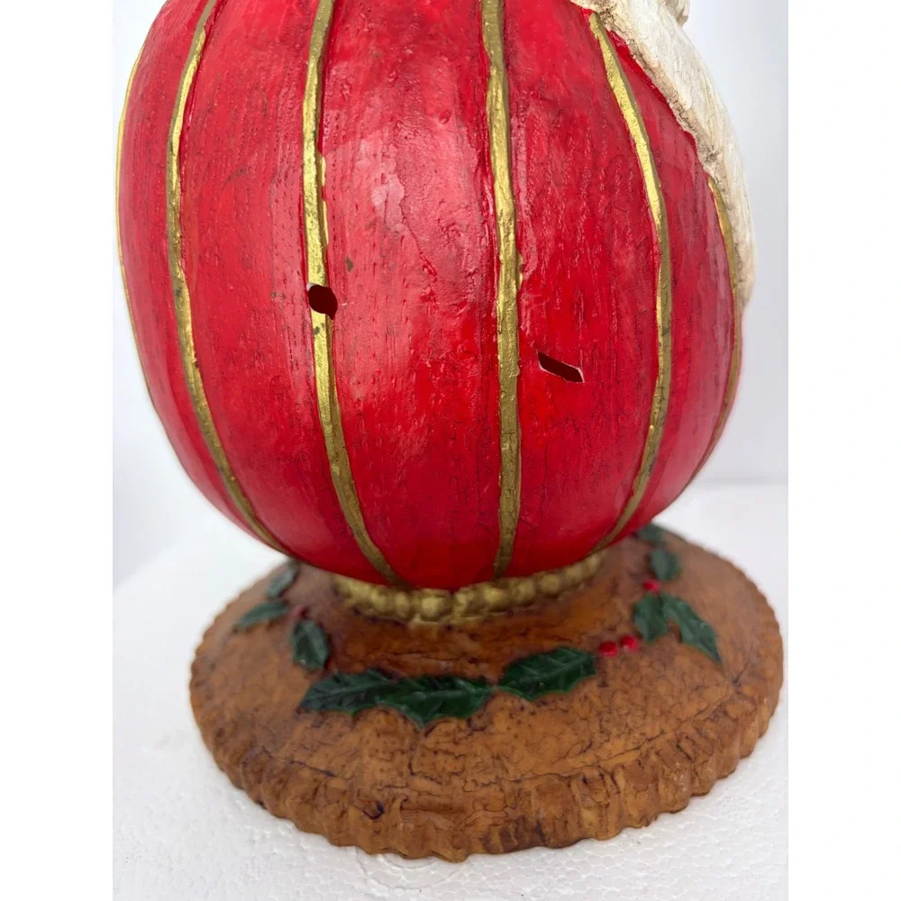 Vintage‎ Christmas Santa Candle Holder Set of 3 Resin Folk Art Holiday Decor